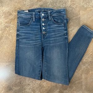 American Eagle Blue Jeans, button up(no zipper)